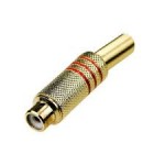 1 - 209G   RCA гнездо на кабель  желтый металл